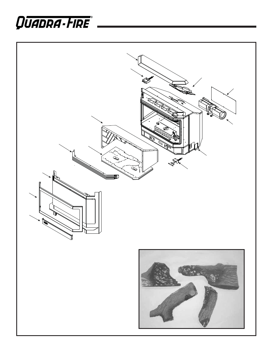 Hudbay-ins, Log set assembly | Quadra-Fire HUDBAY-INS 7008-115 User Manual | Page 40 / 43