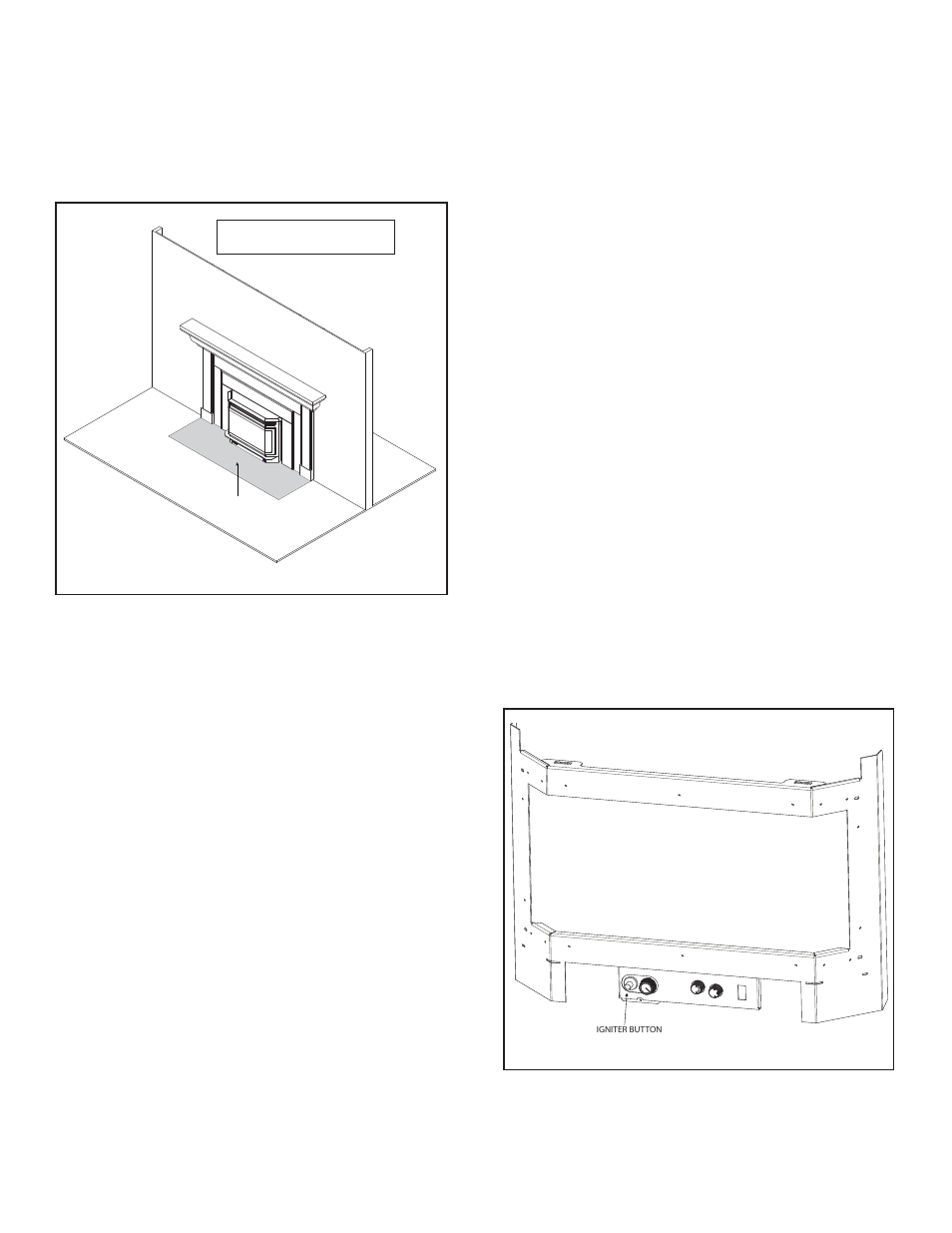 C. clear space, E. fixed glass assembly, D. decorative doors, fronts and surrounds | F. remote controls, thermostats and wall switches, G. before lighting fireplace | Quadra-Fire HUDBAY-INS 7008-115 User Manual | Page 8 / 43