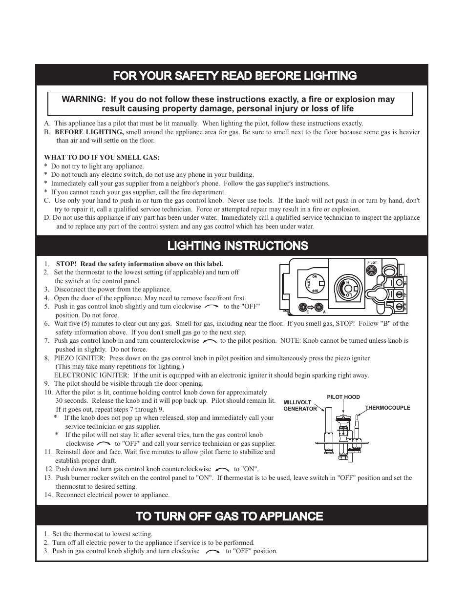 For your safety read before lighting | Quadra-Fire HUDBAY-INS 7008-115 User Manual | Page 9 / 43