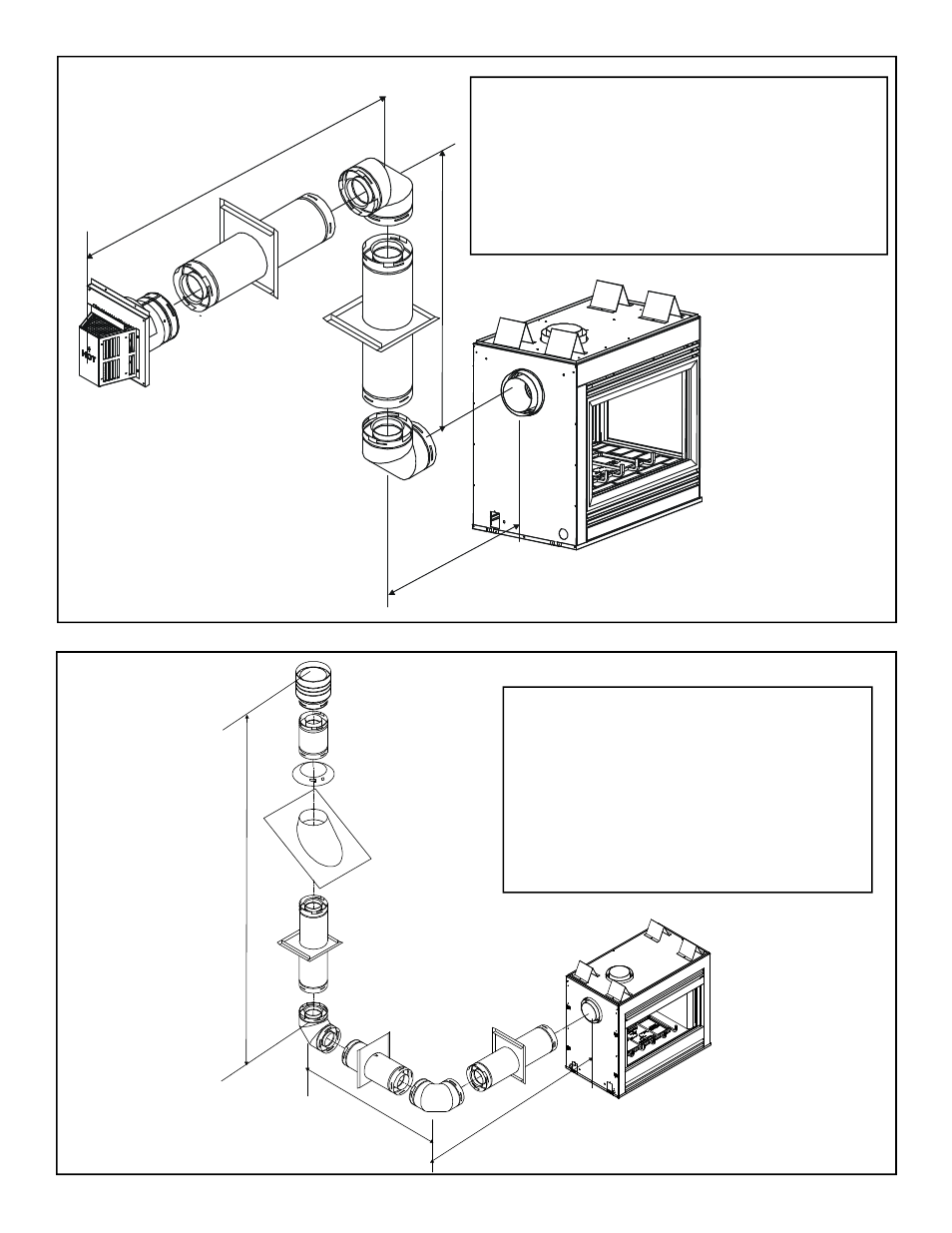 Venting with two (2) 90, Elbows v ft. h + h, Ft.) | Quadra-Fire Gas Fireplace QV-ST User Manual | Page 19 / 37