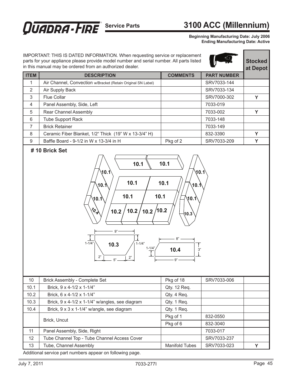 3100 acc (millennium) | Quadra-Fire 31ST-ACC User Manual | Page 45 / 52