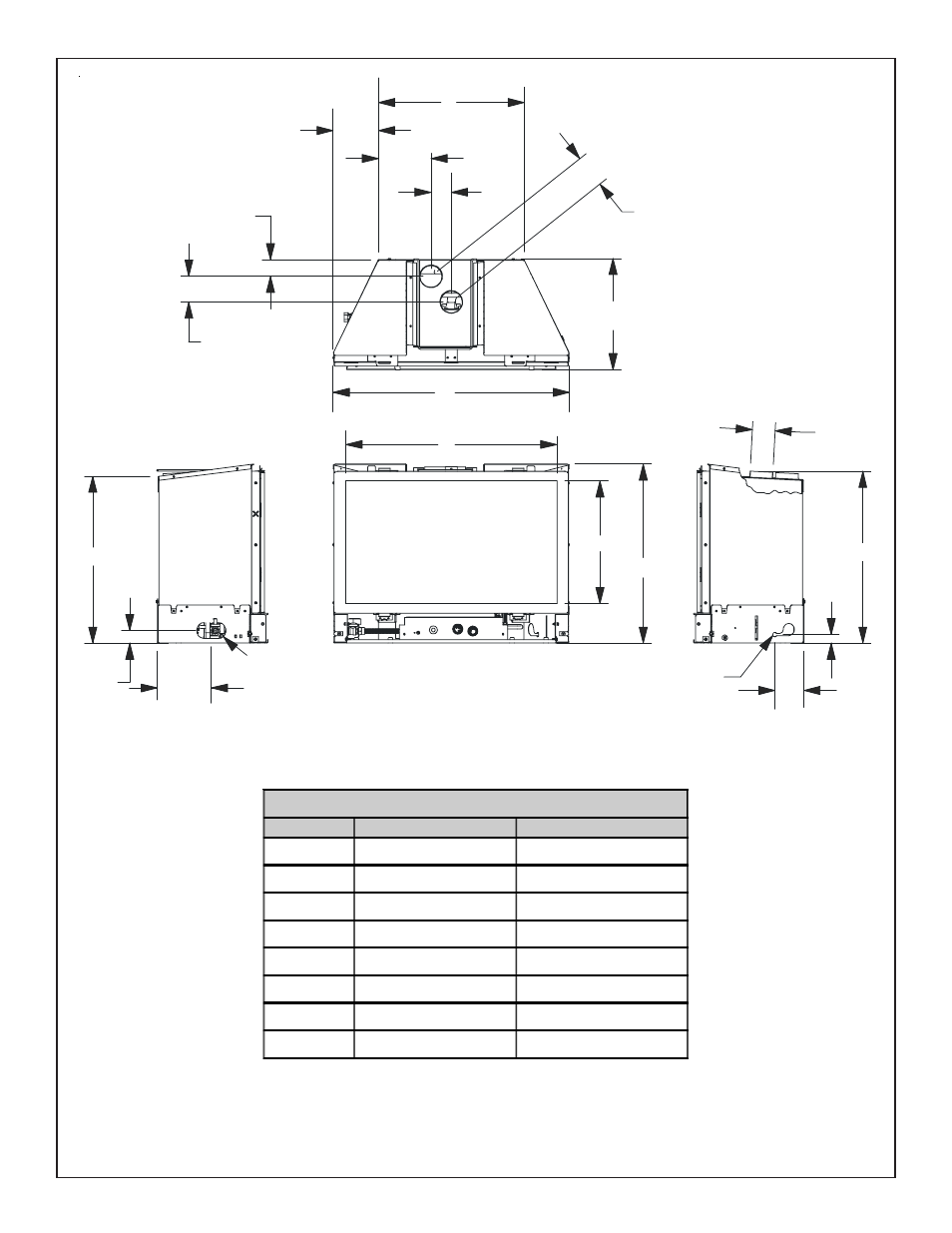 Figure 2. diagram and model dimensions | Quadra-Fire QVI-30FB User Manual | Page 11 / 25