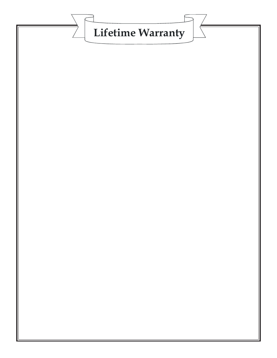 Lifetime warranty | Quadra-Fire QVI-30FB User Manual | Page 25 / 25