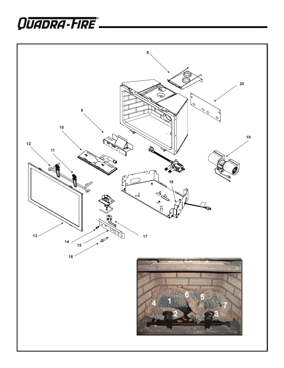 Service parts, Qvi-30fb | Quadra-Fire QVI-30FB User Manual | Page 4 / 25