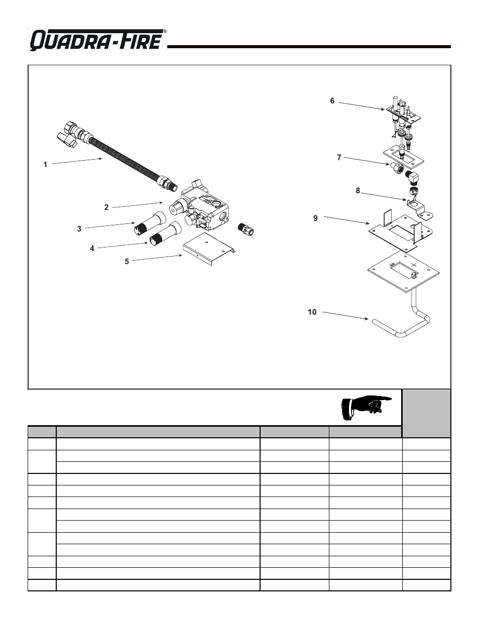 Service parts, Qvi-30fb | Quadra-Fire QVI-30FB User Manual | Page 6 / 25