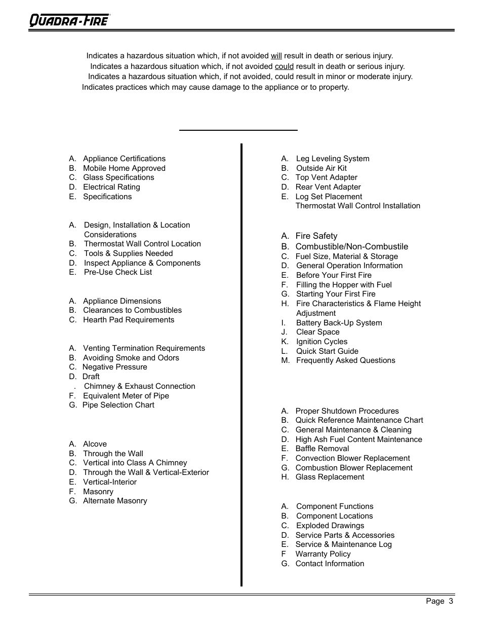 Quadra-Fire MTVERNON-AE-MBK User Manual | Page 3 / 56