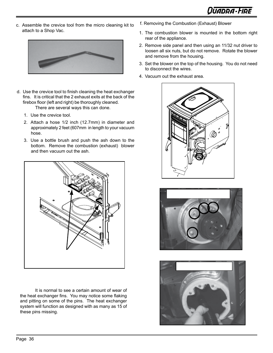 Mt. vernon pellet stove (ae) | Quadra-Fire MTVERNON-AE-MBK User Manual | Page 36 / 56