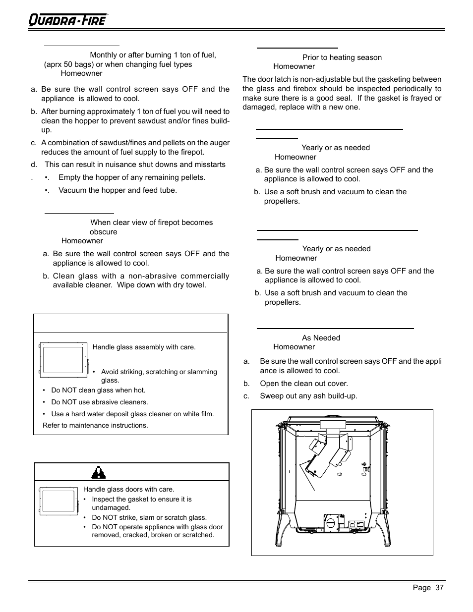 Caution, Warning | Quadra-Fire MTVERNON-AE-MBK User Manual | Page 37 / 56