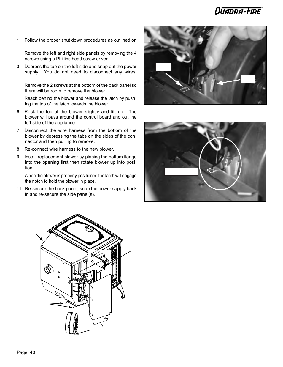 F. convection blower replacement, Mt. vernon pellet stove (ae) | Quadra-Fire MTVERNON-AE-MBK User Manual | Page 40 / 56