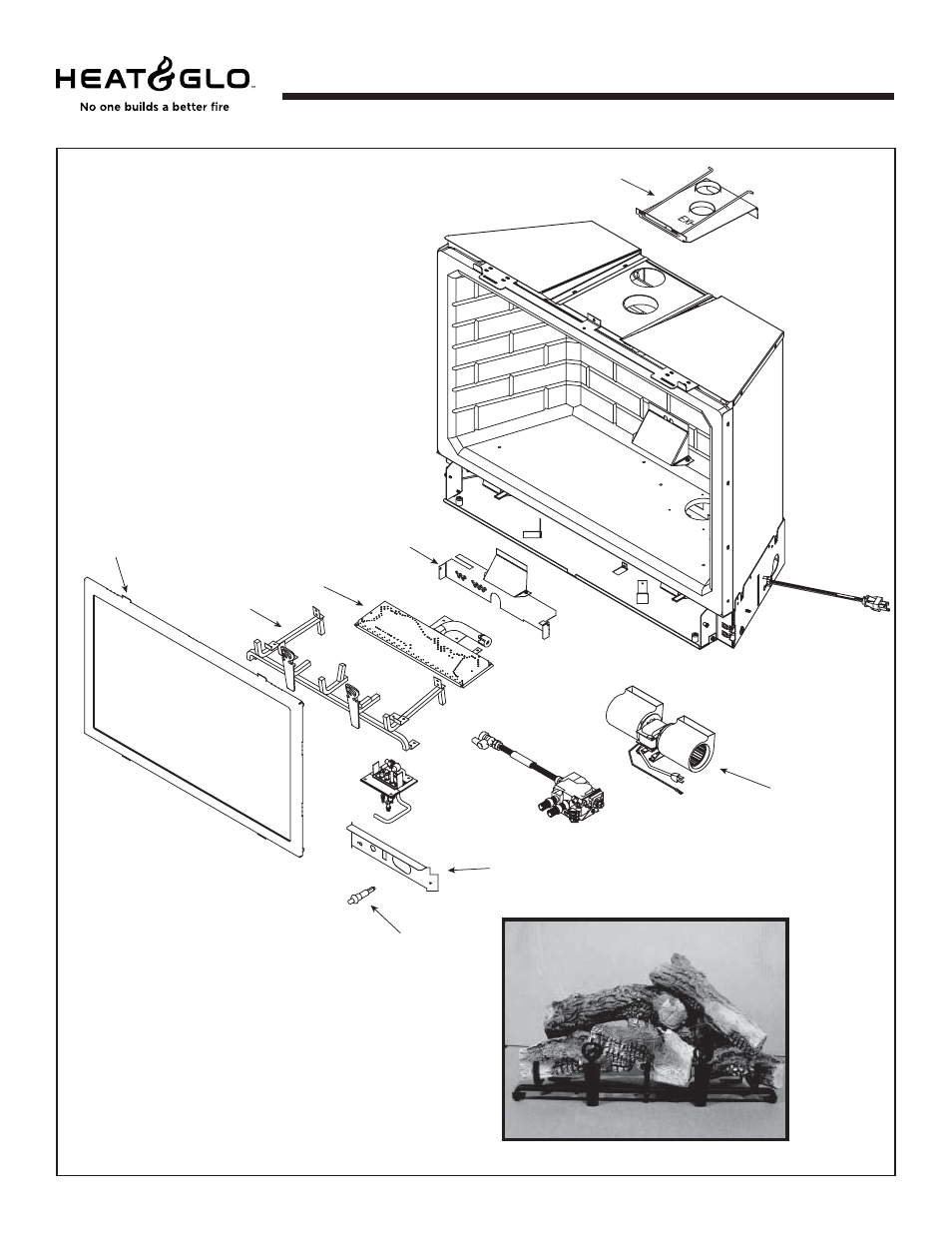Qvi-35fb-s, Log set assembly | Quadra-Fire QVI-35FB-S User Manual | Page 38 / 41