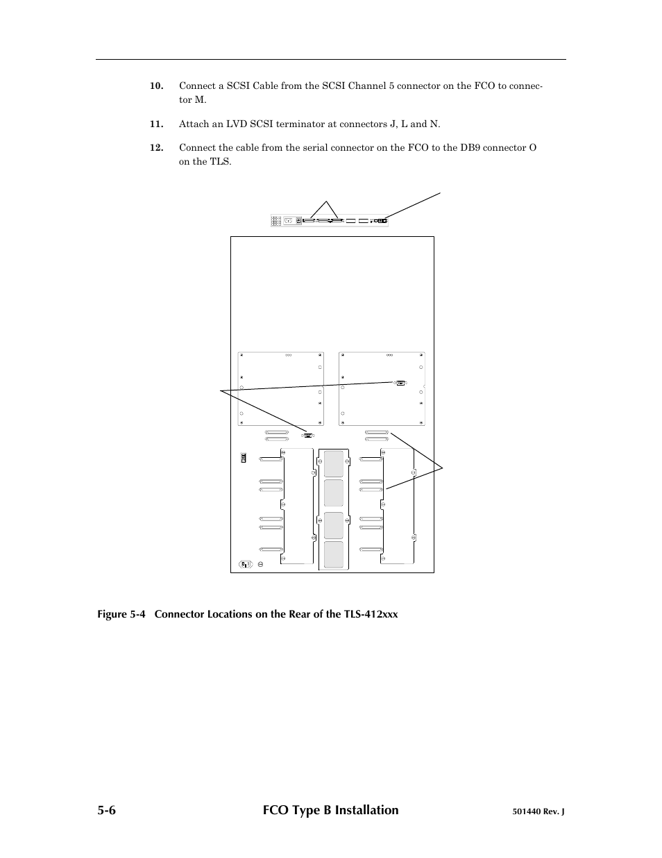 Ee figure 5-4 an, Fco type b installation | Qualstar 501440 Rev. G User Manual | Page 38 / 81