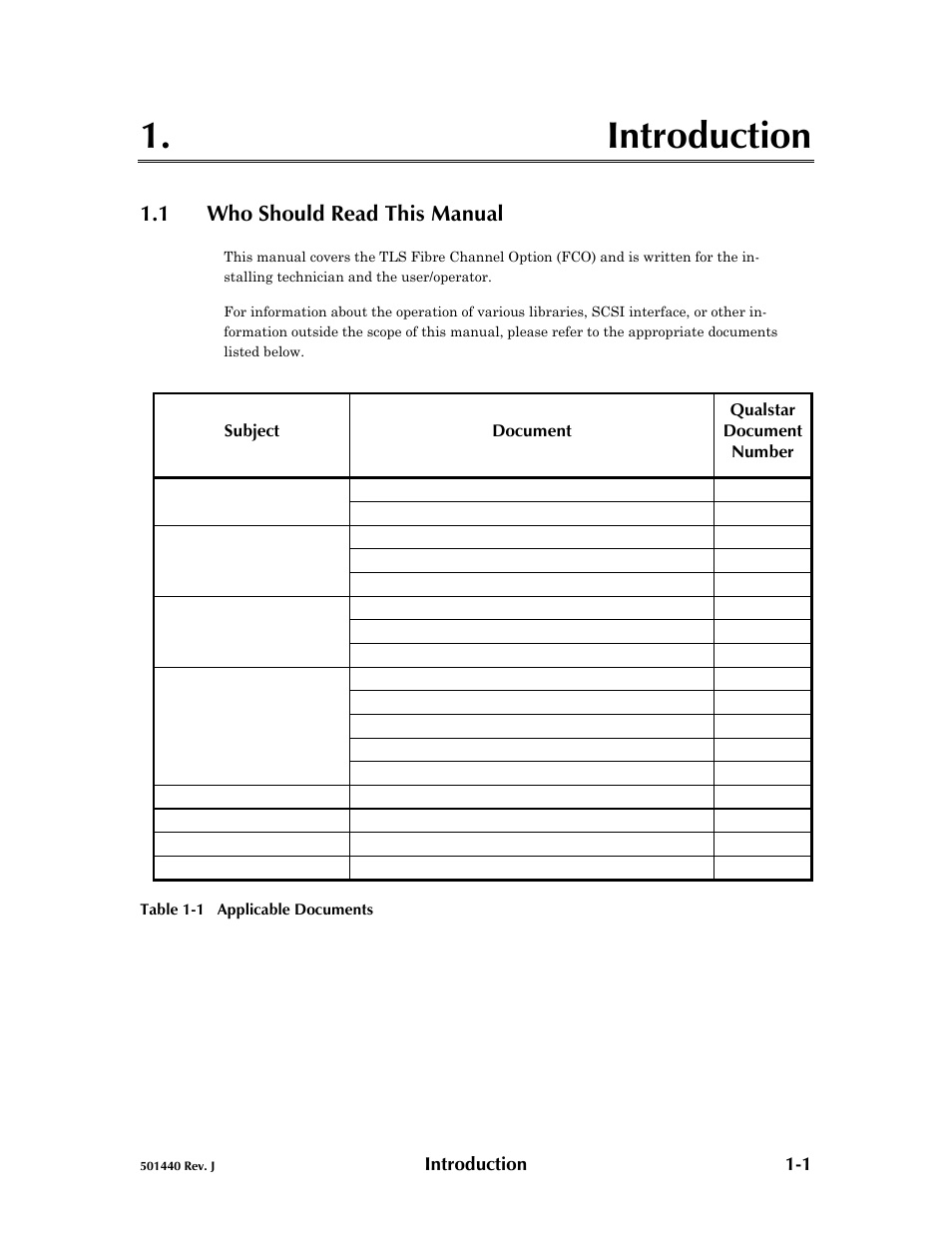 1 who should read this manual, Introduction -1, Who should read this manual -1 | Introduction | Qualstar 501440 Rev. G User Manual | Page 7 / 81