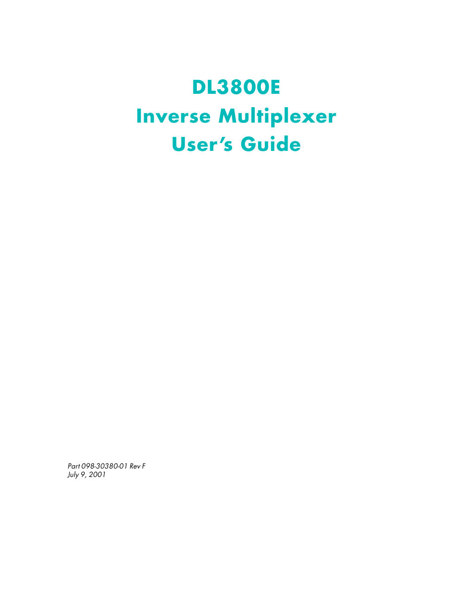 Quick Eagle Networks DL3800E User Manual | 162 pages
