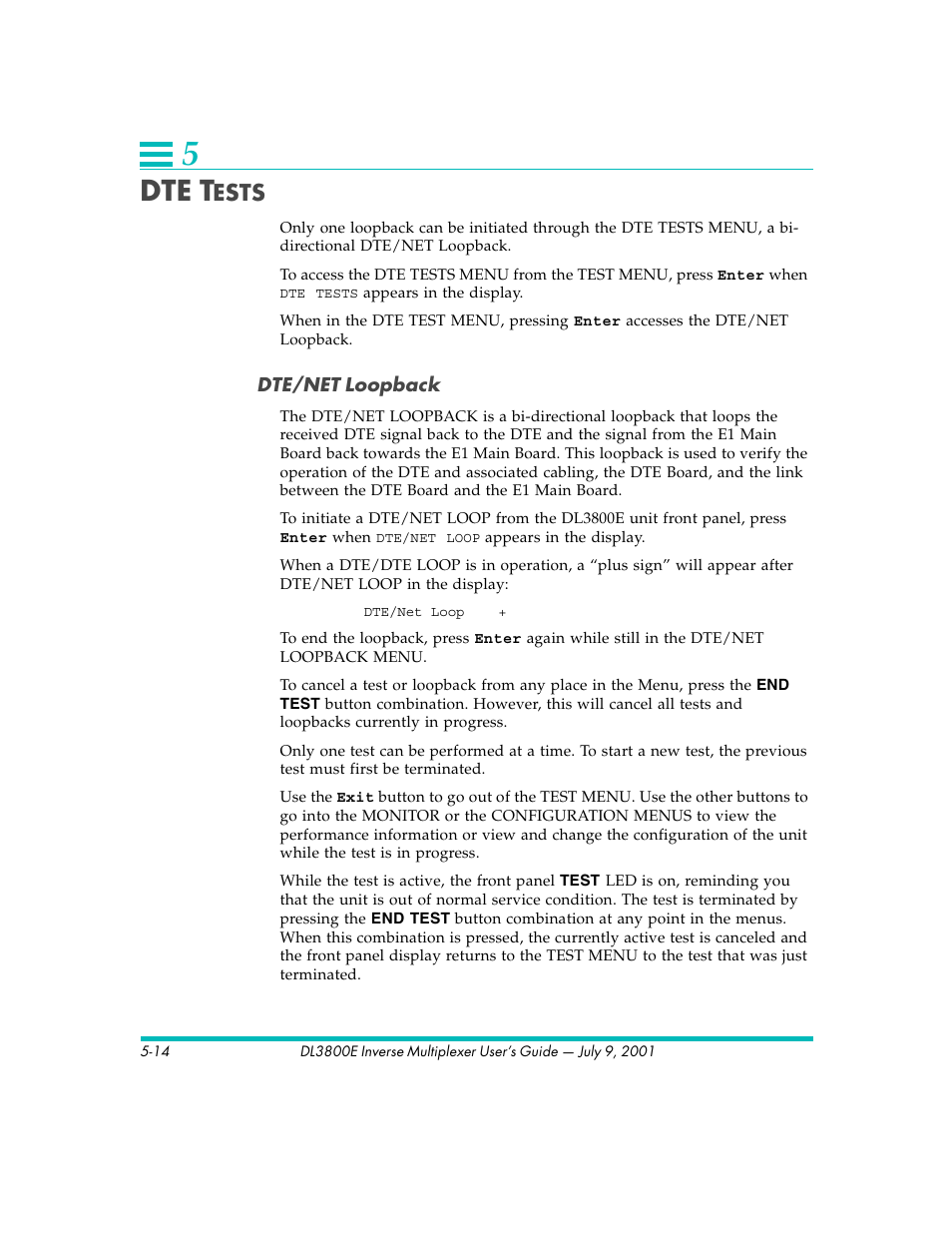 Dte t, Ests | Quick Eagle Networks DL3800E User Manual | Page 102 / 162