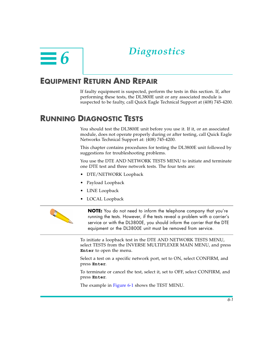 Diagnostics | Quick Eagle Networks DL3800E User Manual | Page 119 / 162