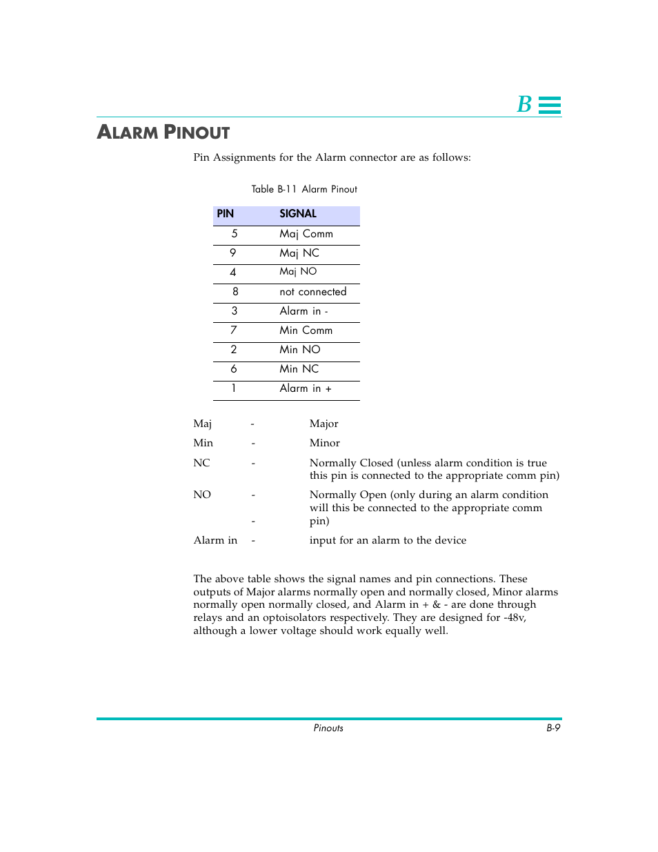 Larm, Inout | Quick Eagle Networks DL3800E User Manual | Page 141 / 162