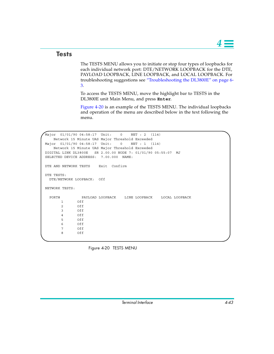 Tests | Quick Eagle Networks DL3800E User Manual | Page 83 / 162