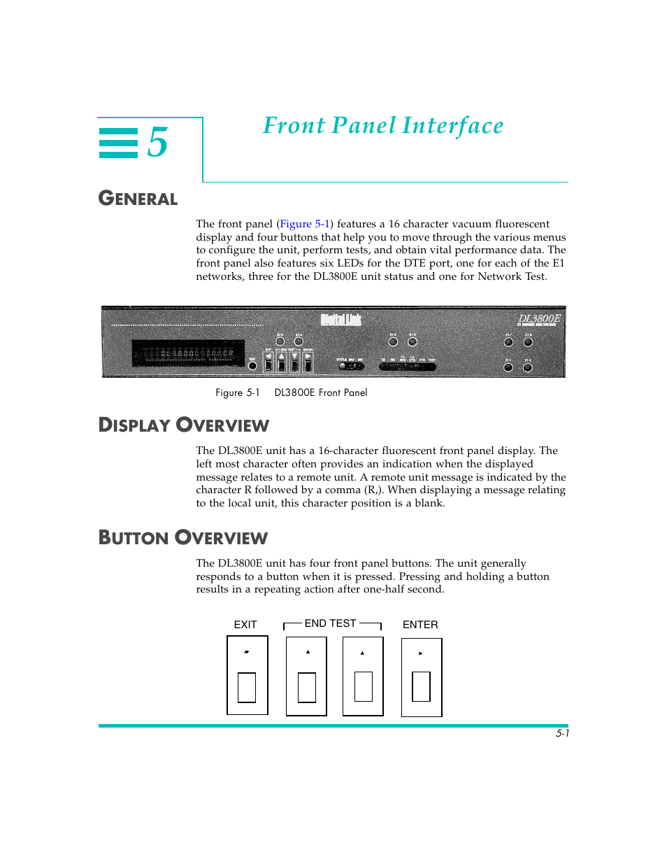 Front panel interface | Quick Eagle Networks DL3800E User Manual | Page 89 / 162