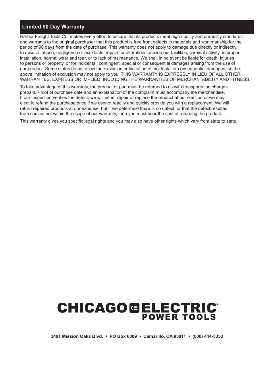 Quick Eagle Networks 18 Volt Cordless Hammer Drill 68851 User Manual | Page 12 / 12