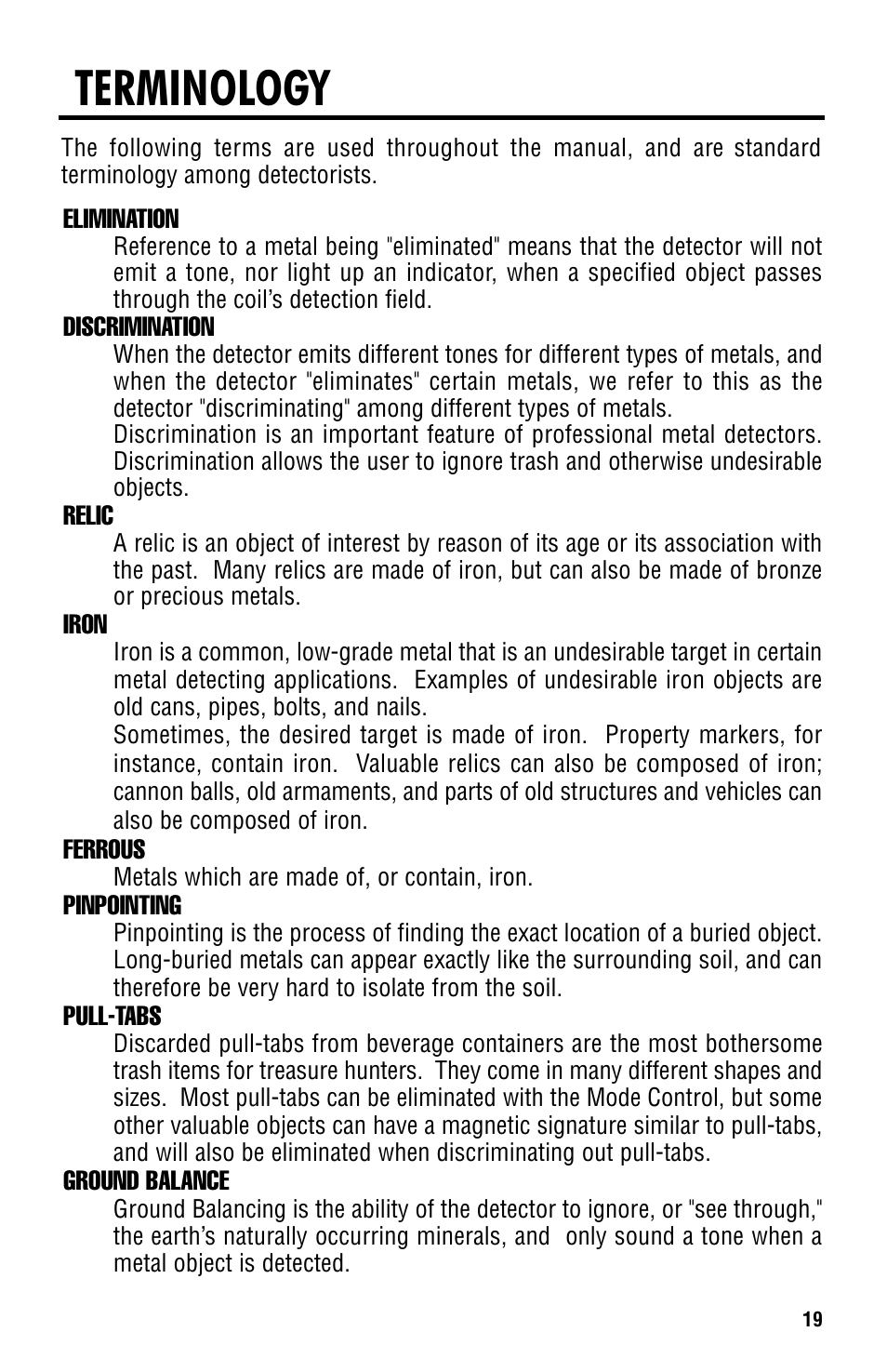 Terminology | Titan Tool 2000XD User Manual | Page 19 / 20