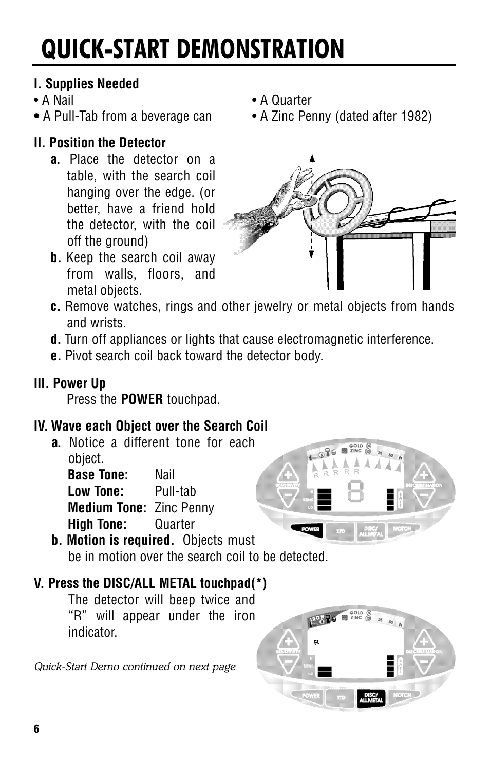 Quick-start demonstration | Titan Tool 2000XD User Manual | Page 6 / 20