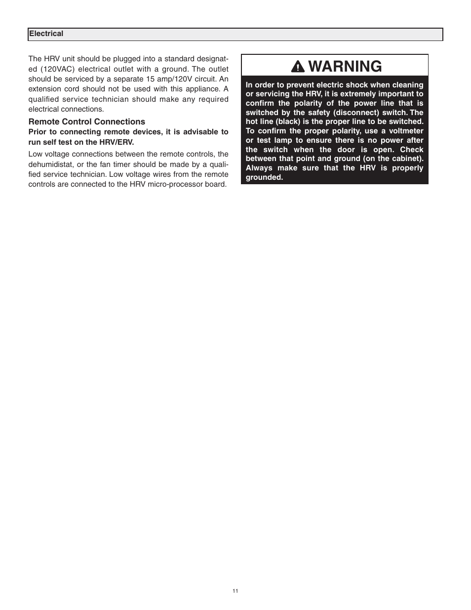 Warning | Tradewins Furniture RNC5-TPD User Manual | Page 11 / 24