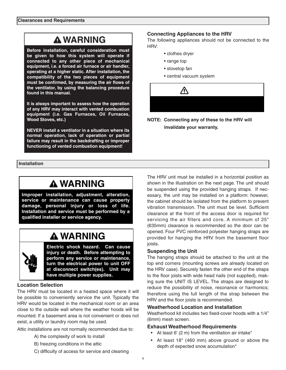 Warning, Caution | Tradewins Furniture RNC5-TPD User Manual | Page 4 / 24