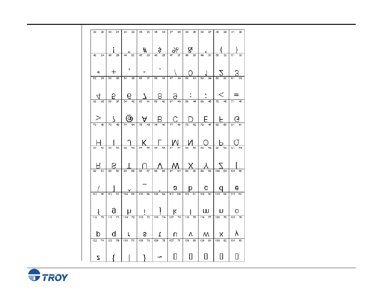 Troy reverse helvetica font | TROY Group 8150 User Manual | Page 26 / 52