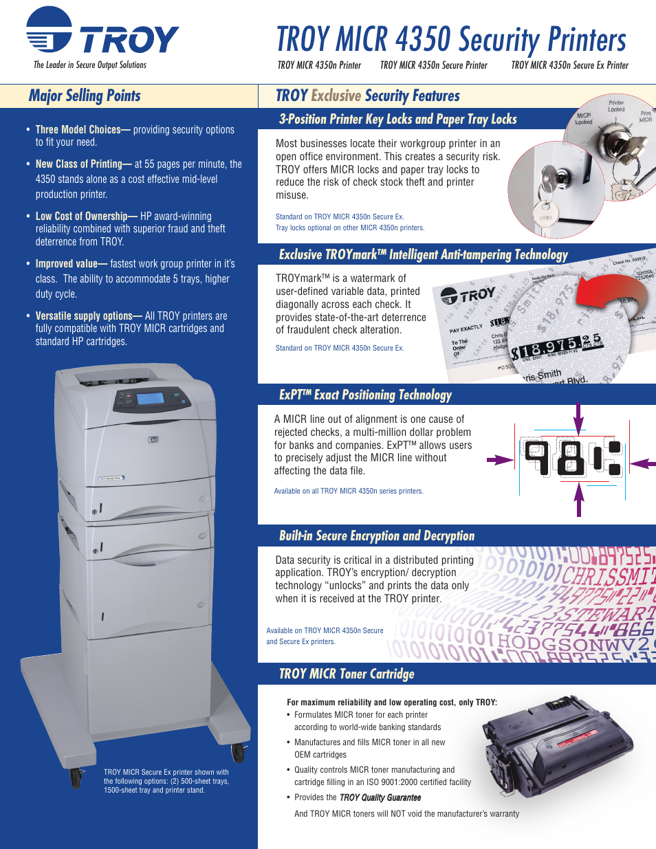 TROY Group MICR 4350n User Manual | 2 pages