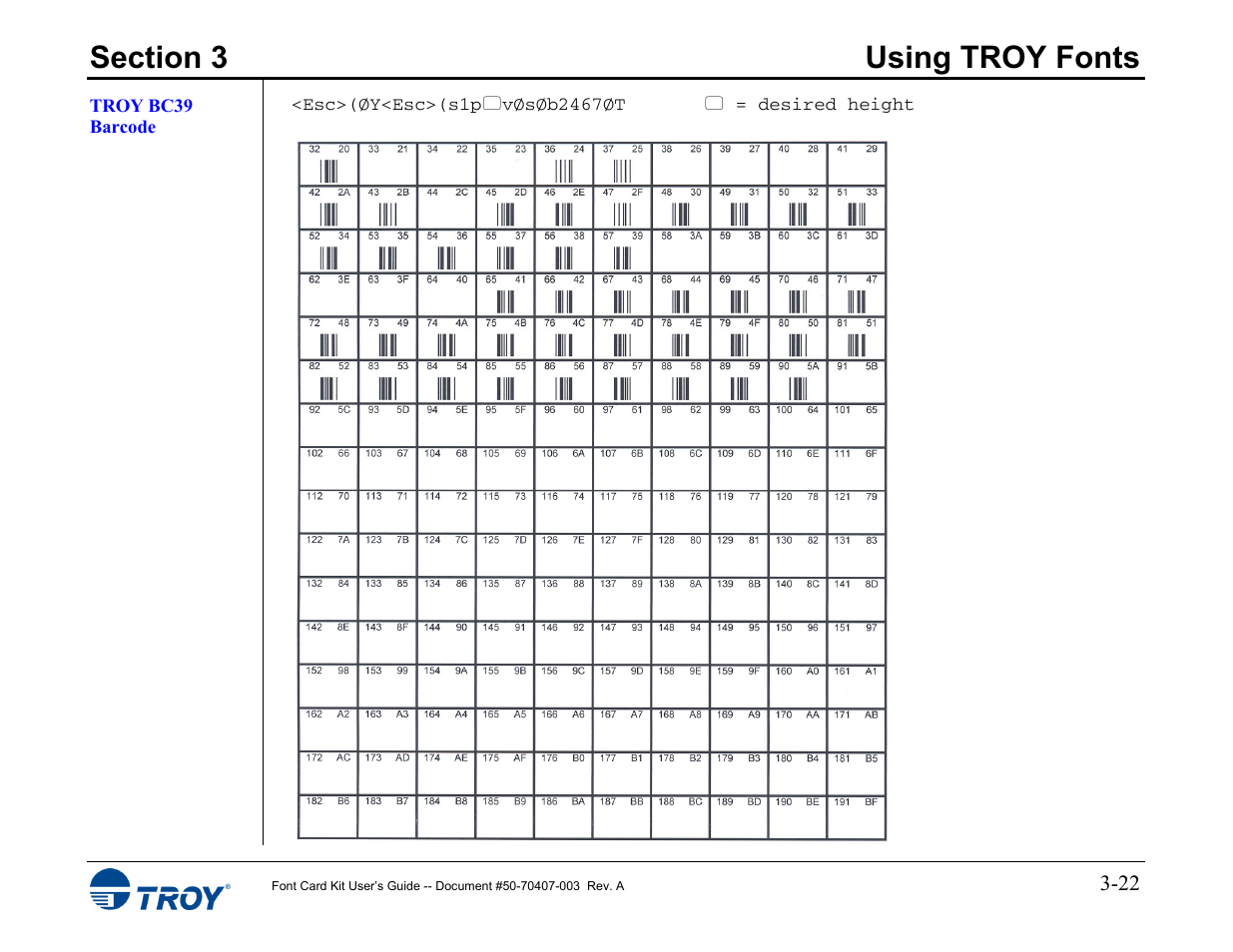 Troy bc39 barcode | TROY Group Font Card Kit 4515 User Manual | Page 37 / 58