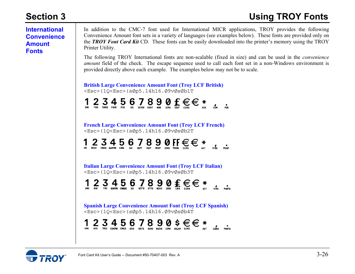 International convenience amount fonts | TROY Group Font Card Kit 4515 User Manual | Page 41 / 58