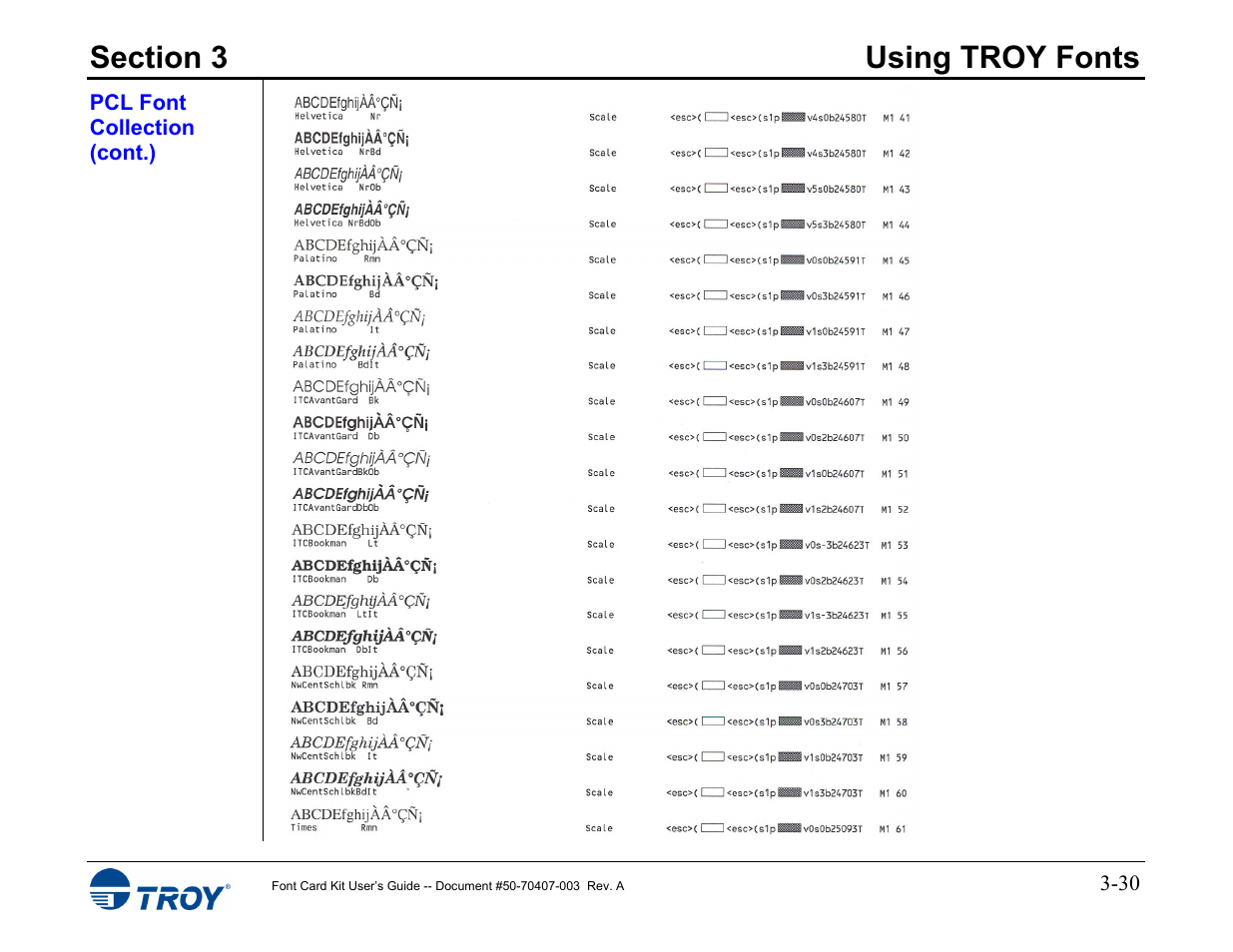 TROY Group Font Card Kit 4515 User Manual | Page 45 / 58