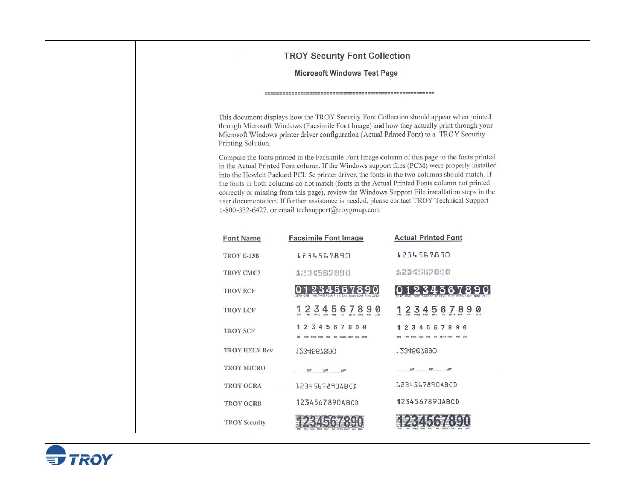 Verifying windows font support (cont.) | TROY Group Font Memory Card Kit 50-70407-002A User Manual | Page 11 / 50