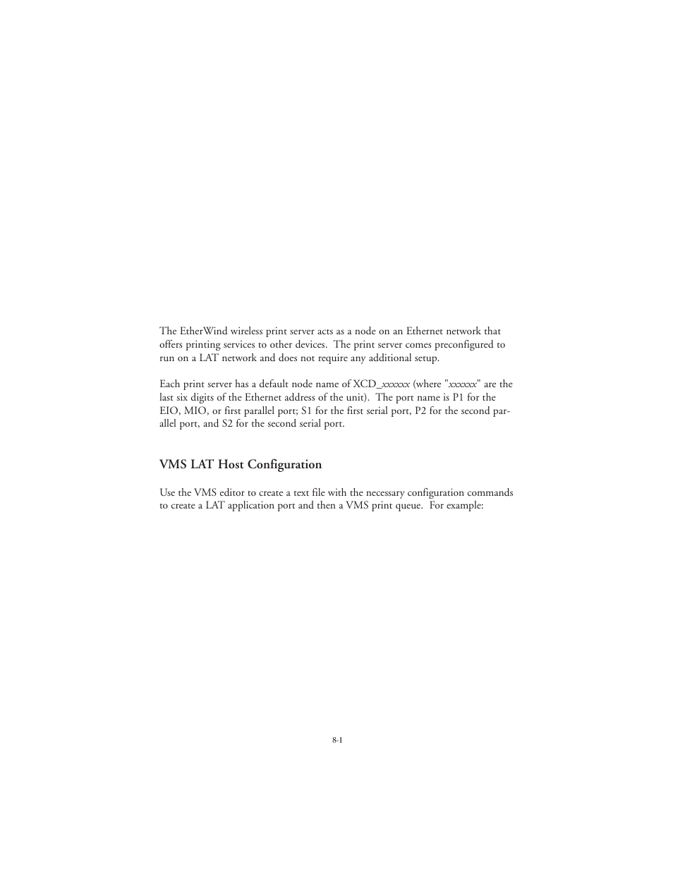 Dec lat network configuration, Vms lat host configuration | TROY Group EtherWind 802.11b User Manual | Page 37 / 60
