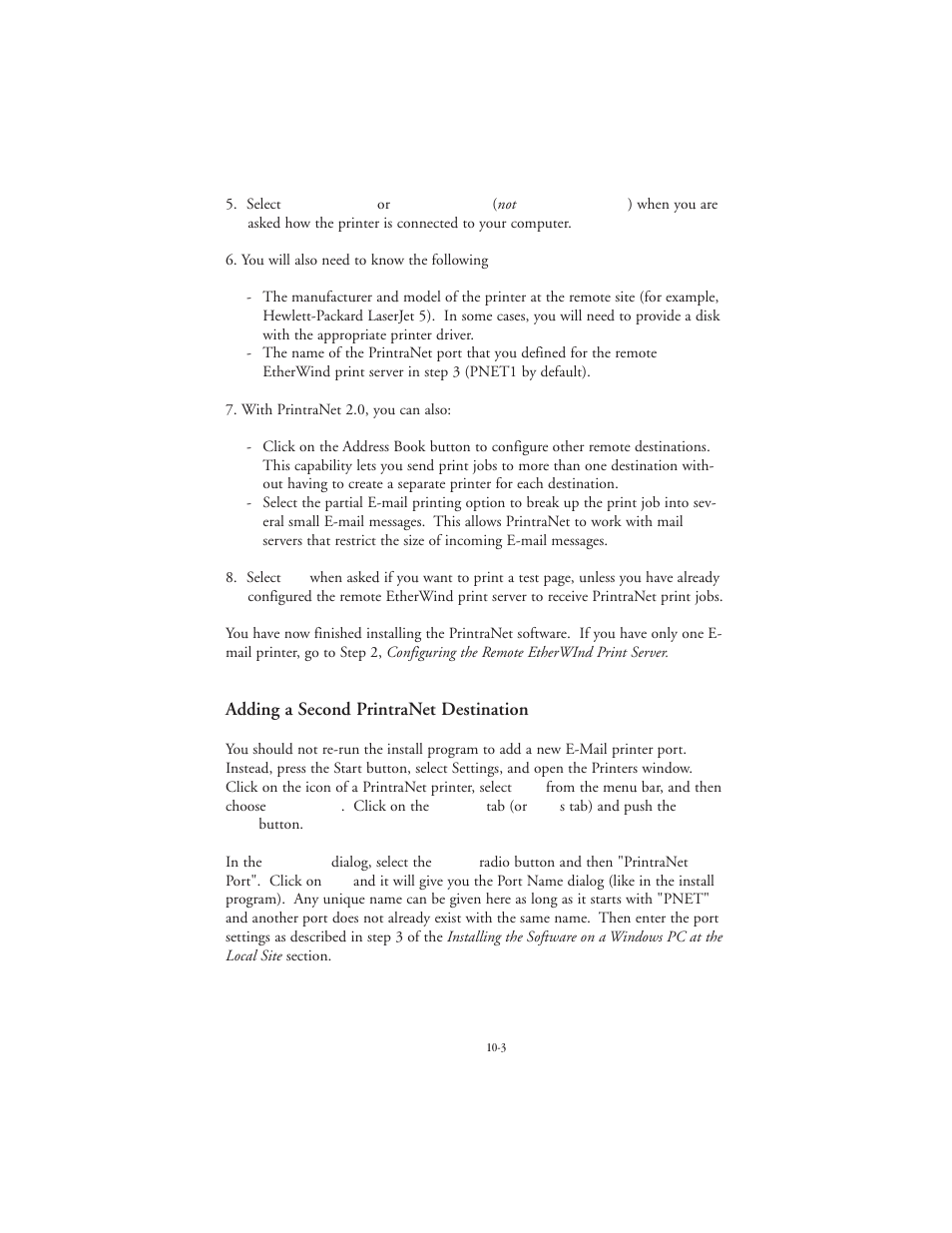 Adding a second printranet destination | TROY Group EtherWind 802.11b User Manual | Page 43 / 60