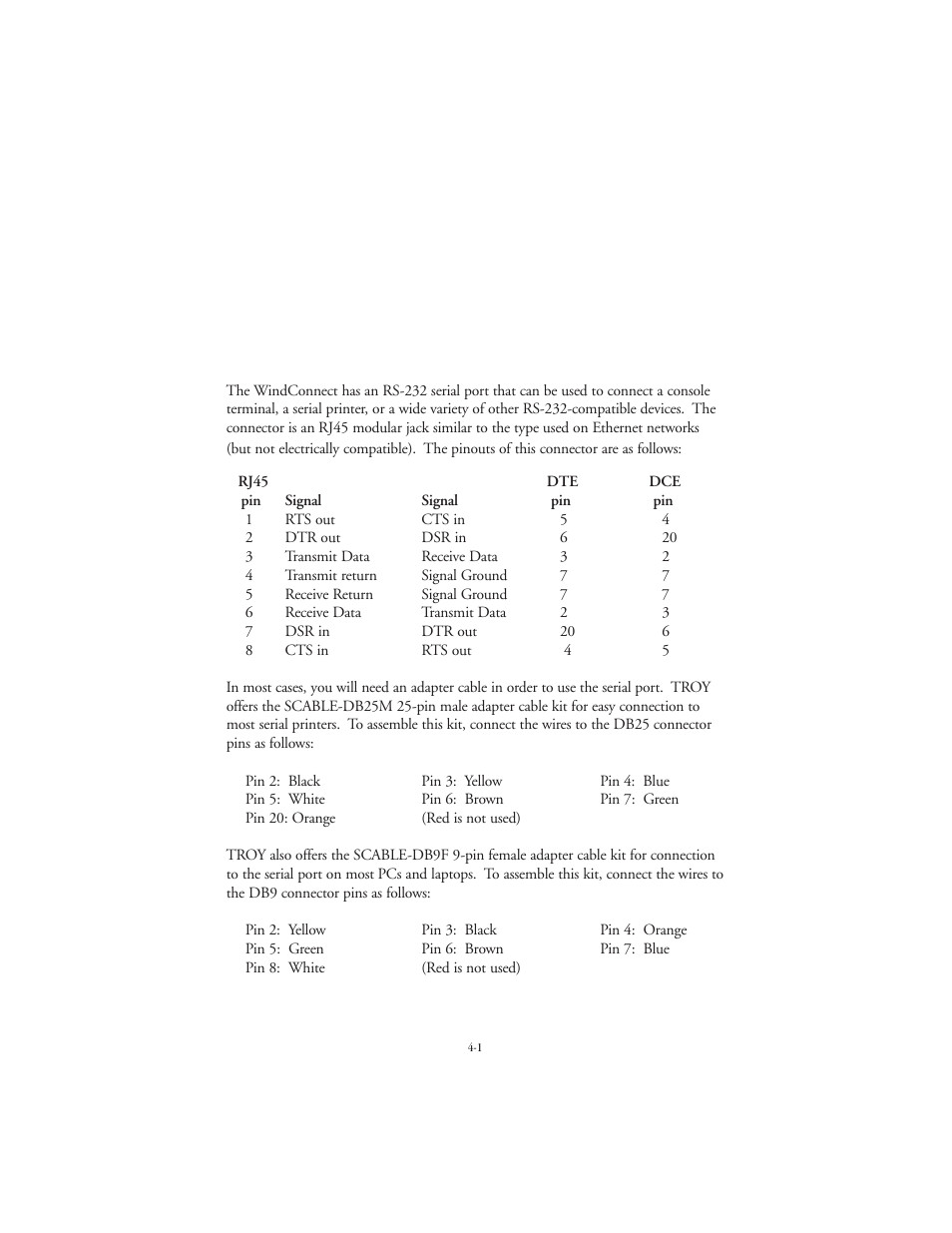 Using the serial port | TROY Group Bluetooth Print Adapter User Manual | Page 25 / 34