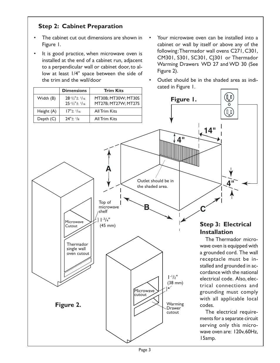 Thermador MT27 User Manual | Page 3 / 8
