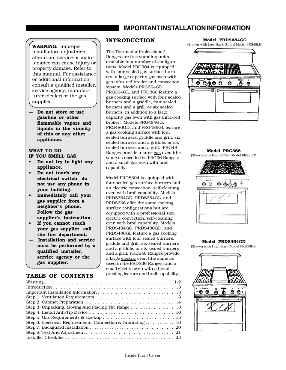 Thermador PRDS304 User Manual | Page 2 / 28
