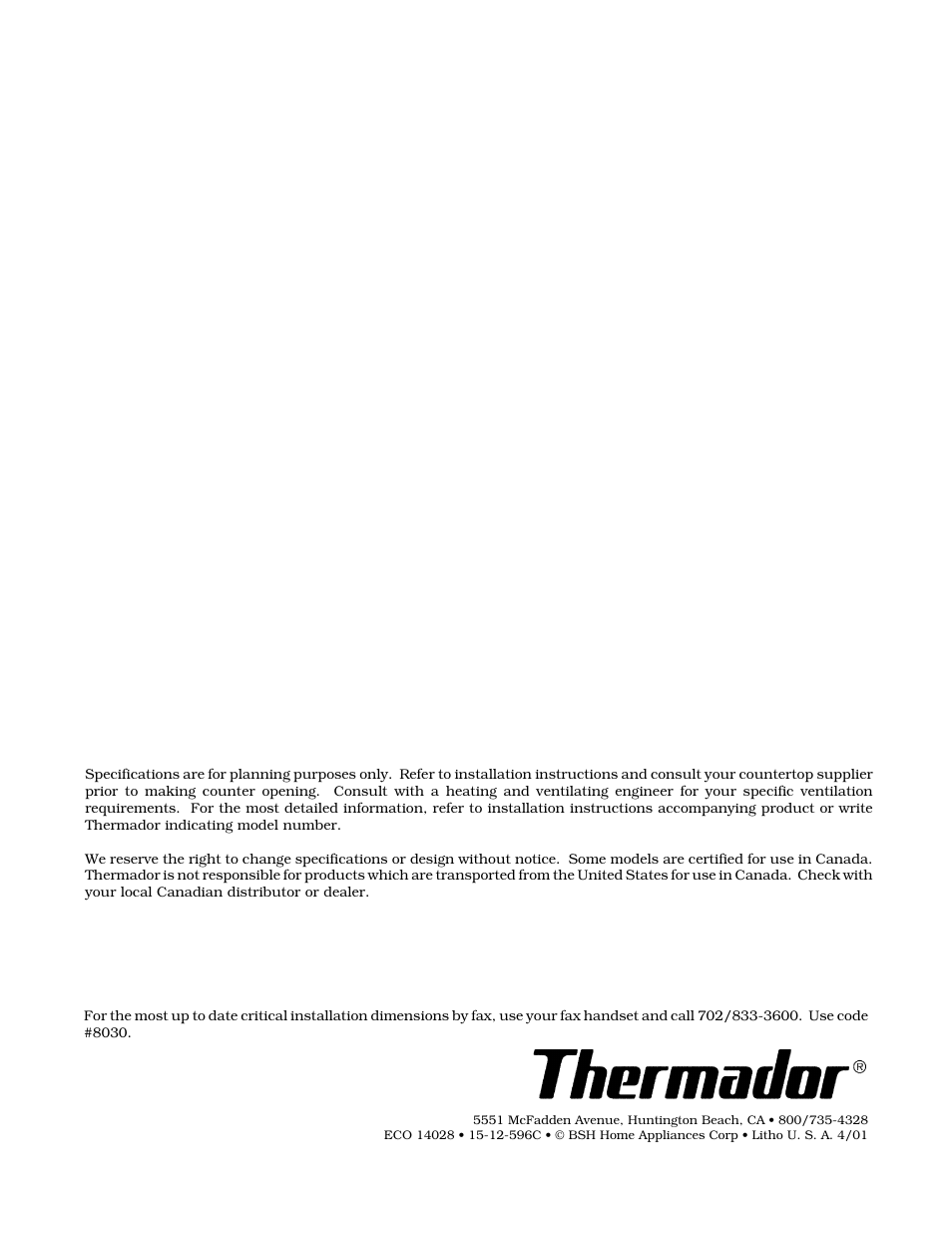Thermador PRDS304 User Manual | Page 28 / 28