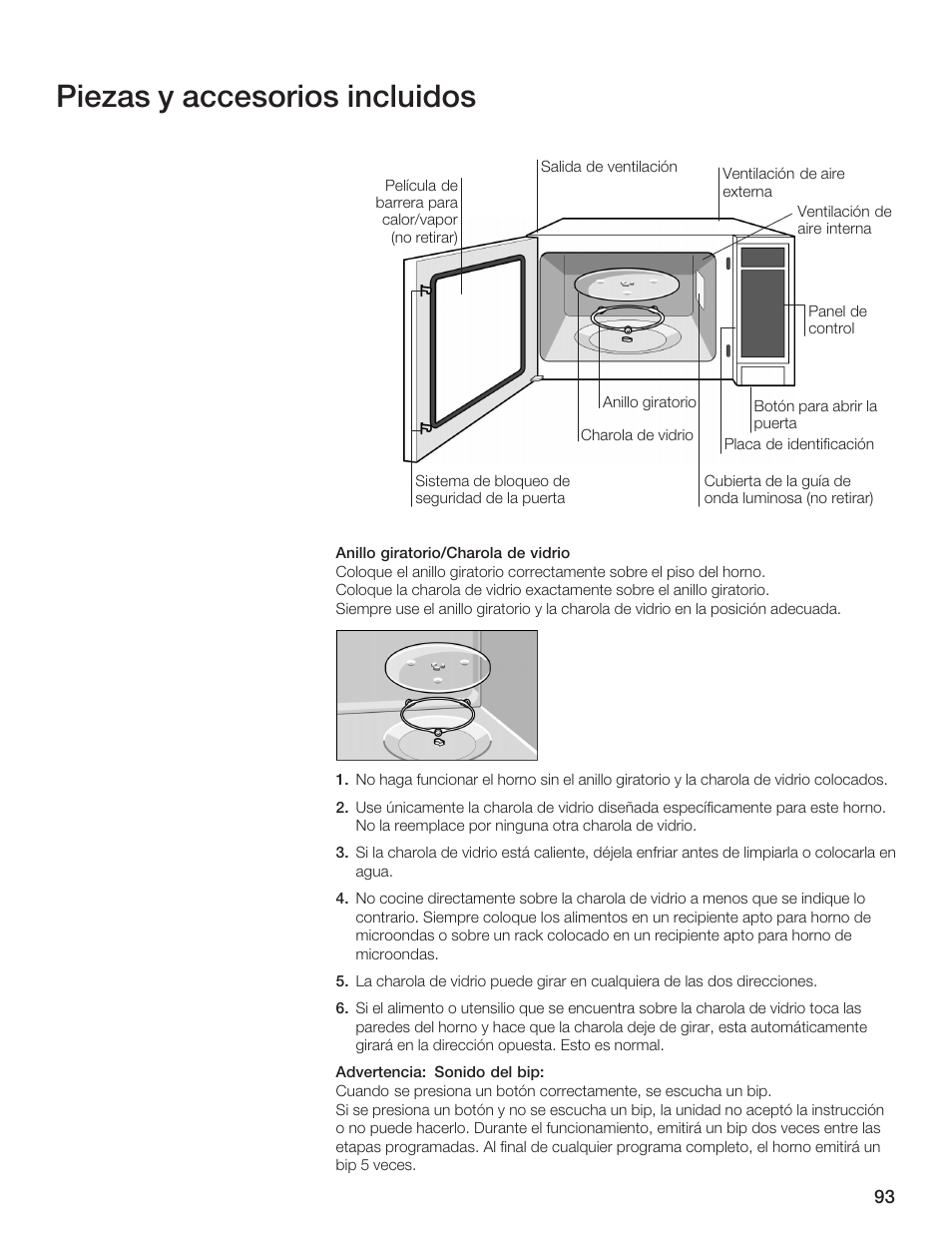 Piezas y accesorios incluidos | Thermador AN AMERICAN ICON MBEB User Manual | Page 93 / 124