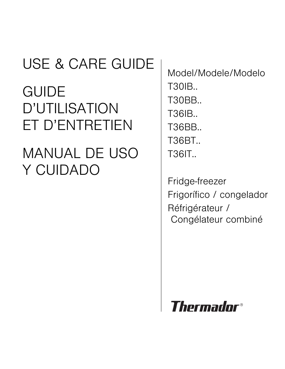 Thermador T36BB User Manual | 67 pages