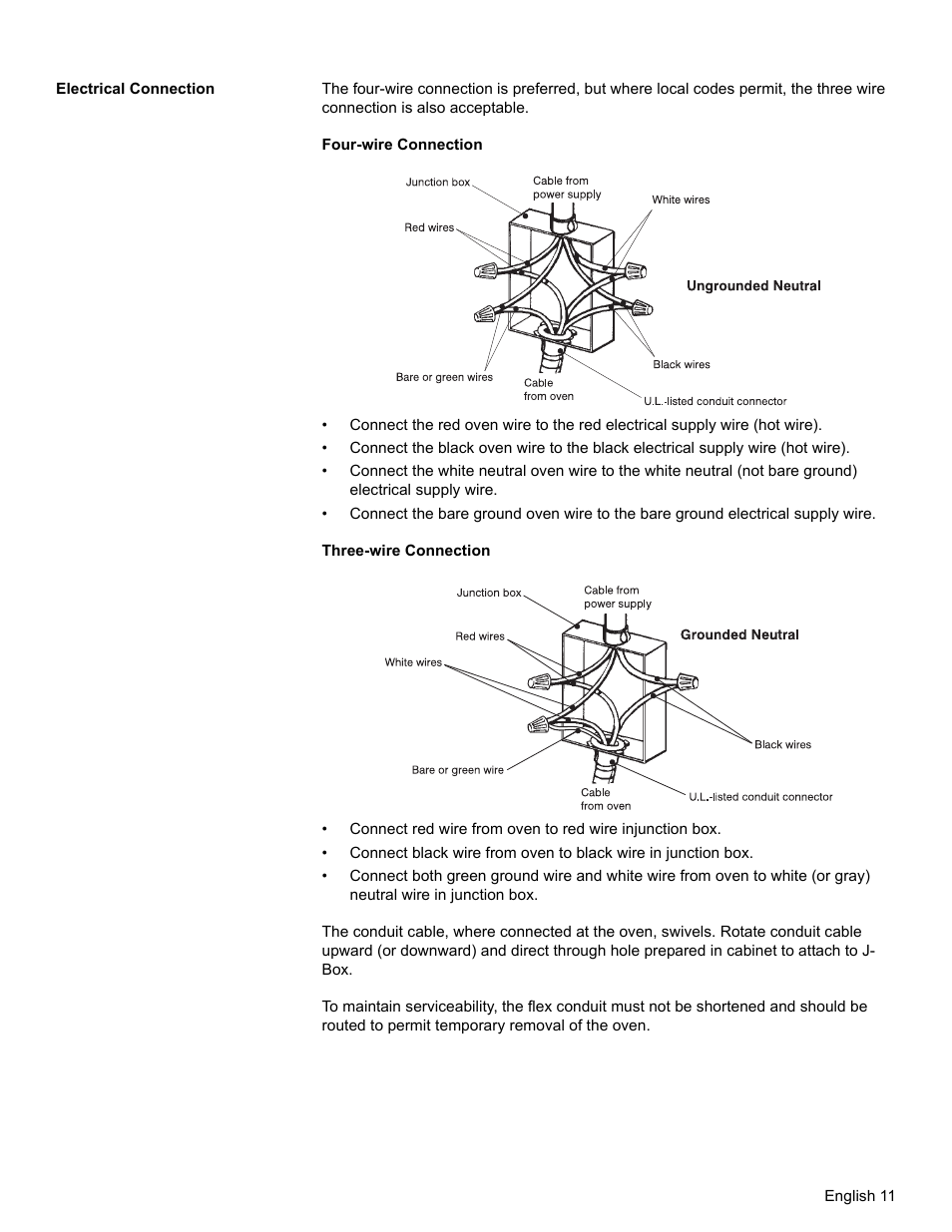 Electrical connection | Thermador ME272 User Manual | Page 13 / 48