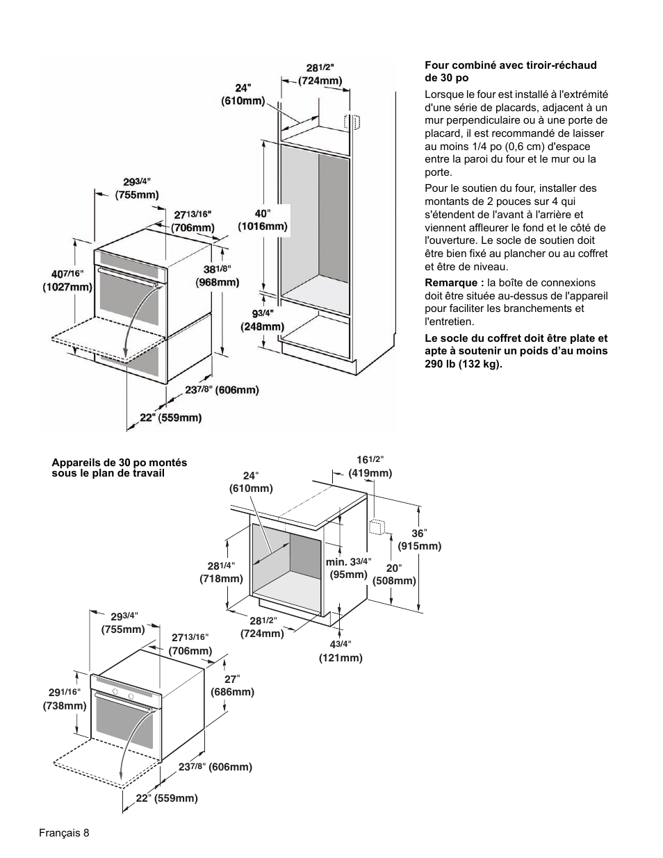 Appareils de 30 po montés sous le plan de travail | Thermador ME272 User Manual | Page 25 / 48