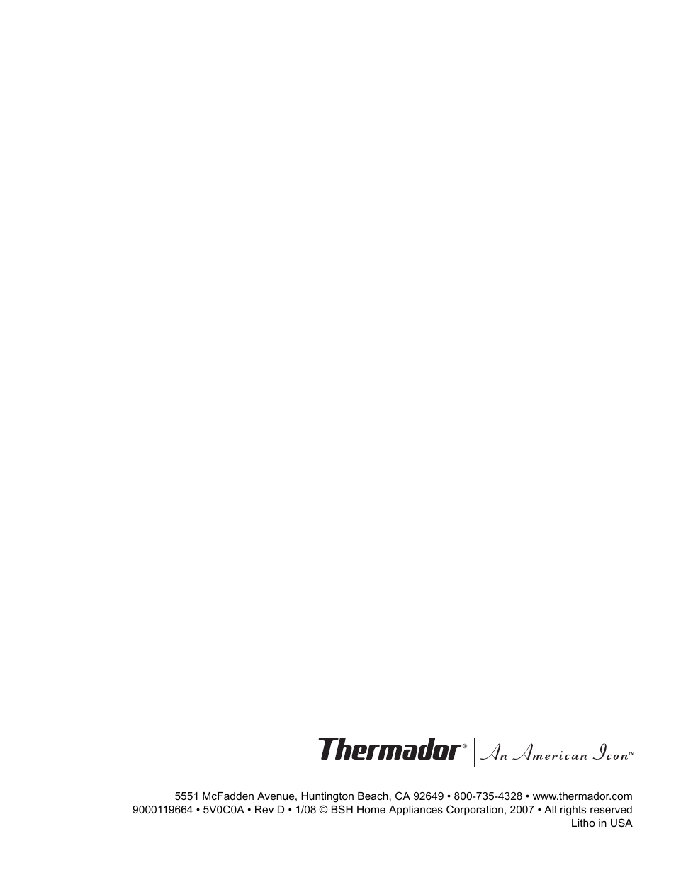 Thermador ME272 User Manual | Page 48 / 48