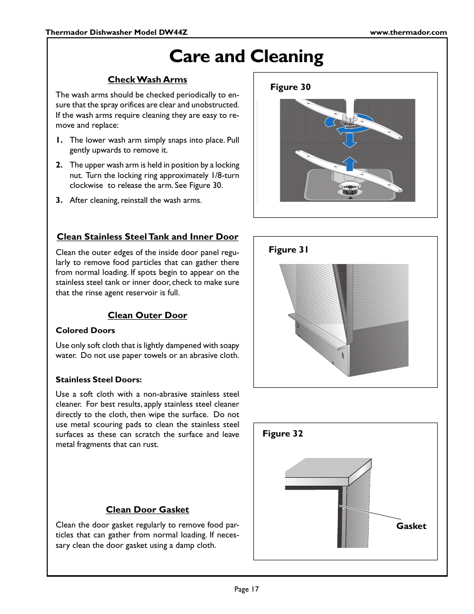 En- glish, Care and cleaning | Thermador DW44ZSB User Manual | Page 19 / 24