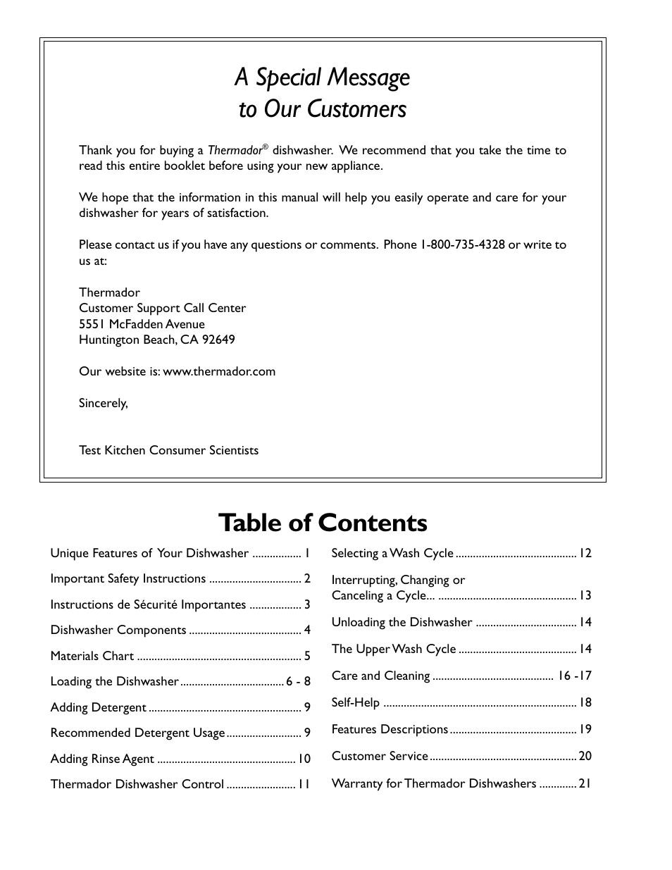 Thermador DW44ZSB User Manual | Page 2 / 24