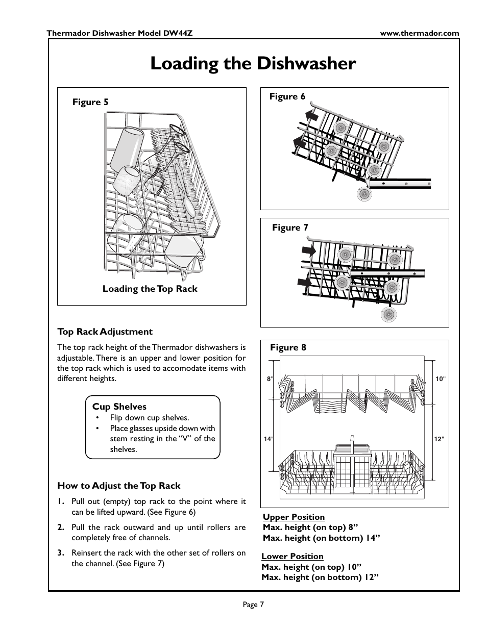 En- glish, Loading the dishwasher | Thermador DW44ZSB User Manual | Page 9 / 24