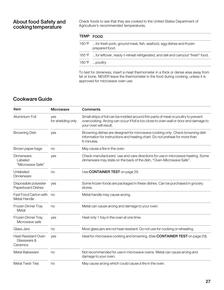 Thermador MBEW User Manual | Page 27 / 124