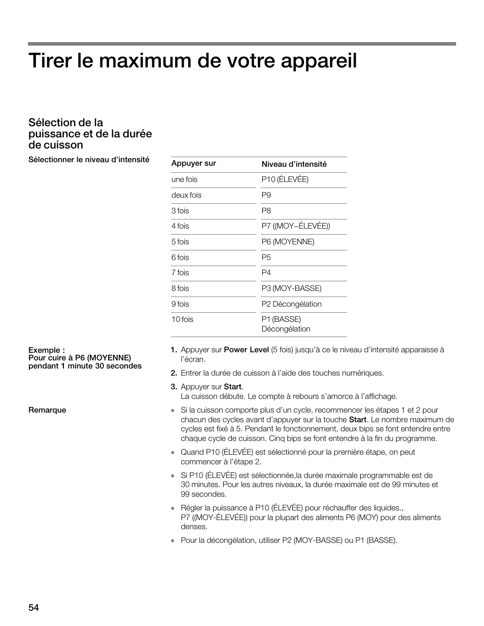 Tirer le maximum de votre appareil | Thermador MBEW User Manual | Page 54 / 124