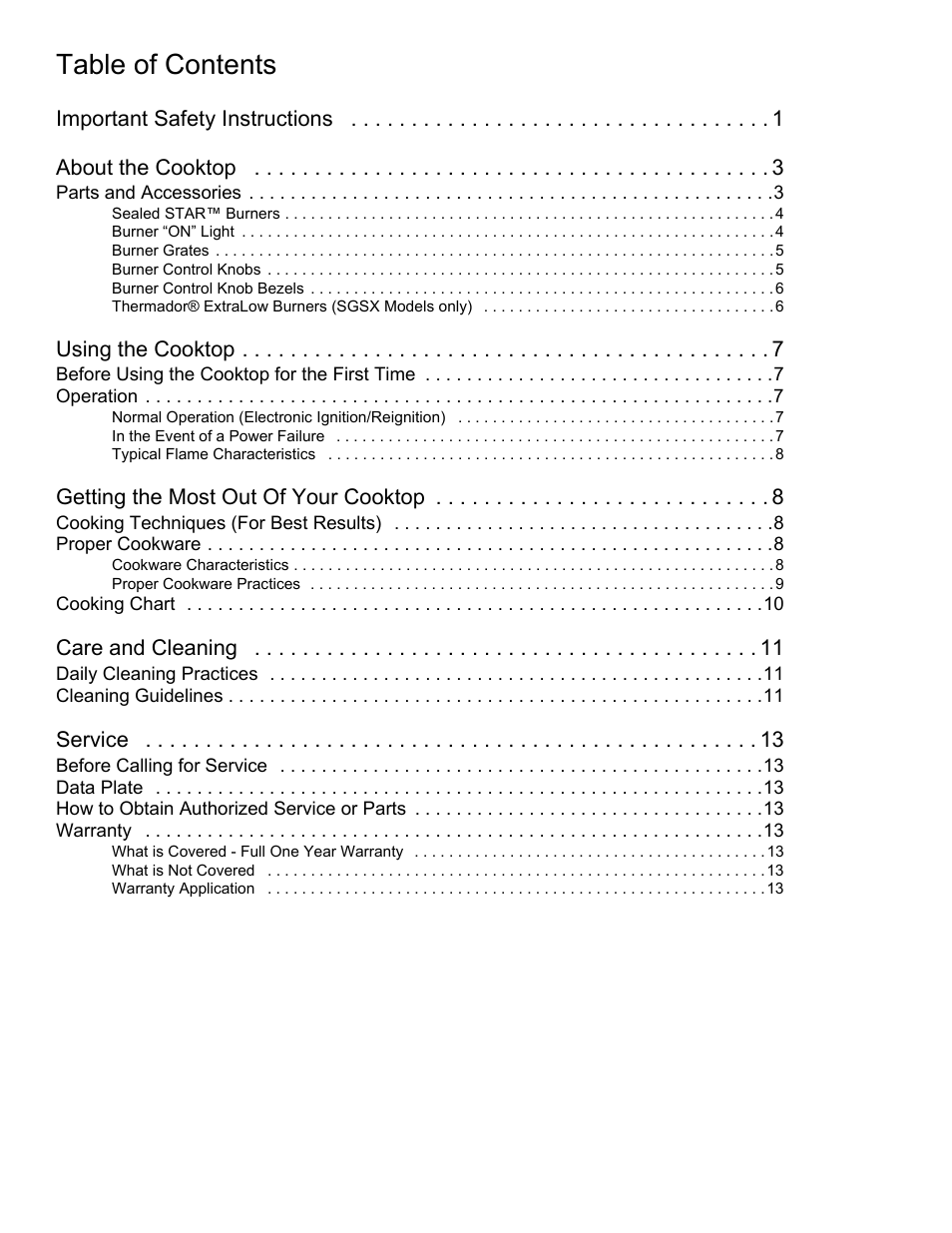 Thermador SGSX456 User Manual | Page 3 / 52